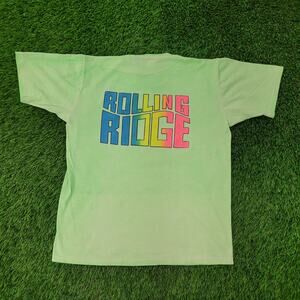 Vintage 80s Road Runners Marathon Shirt L/XL 21x26 Rolling Ridge Neon